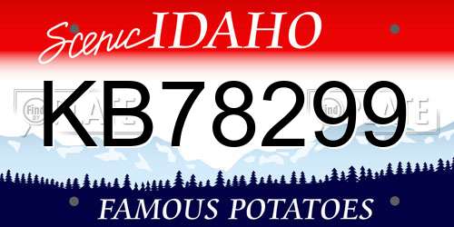 KB78299 Idaho License Plate