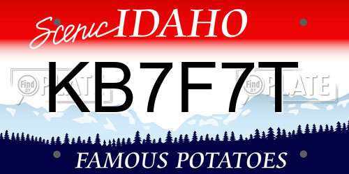 KB7F7T Idaho License Plate