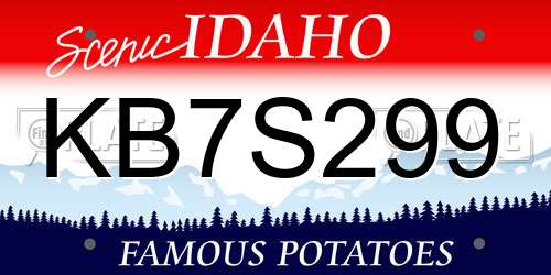 KB7S299 Idaho License Plate