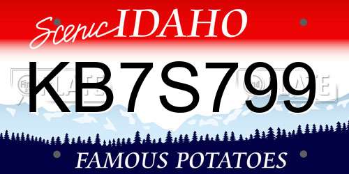 KB7S799 Idaho License Plate