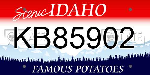 KB85902 Idaho License Plate
