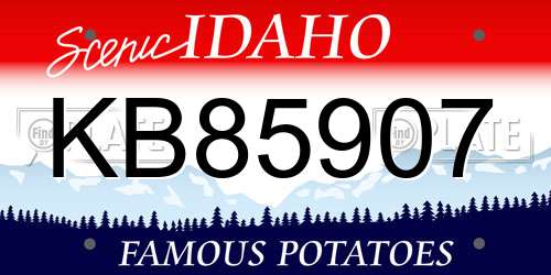 KB85907 Idaho License Plate