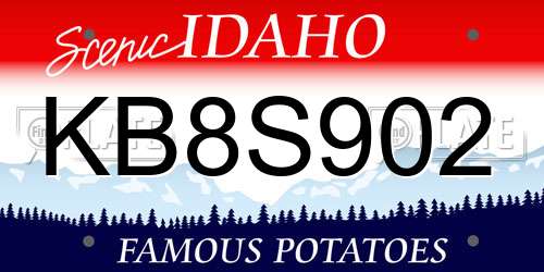 KB8S902 Idaho License Plate