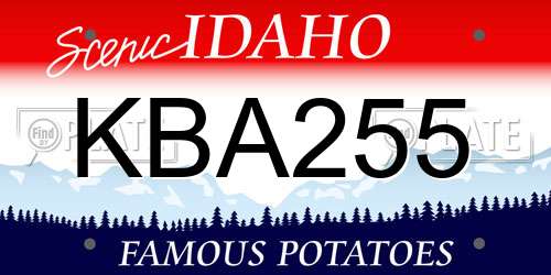 KBA255 Idaho License Plate