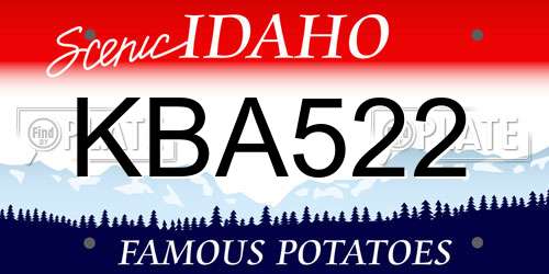 KBA522 Idaho License Plate