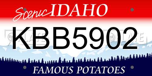 KBB5902 Idaho License Plate