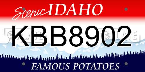KBB8902 Idaho License Plate