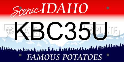 KBC35U Idaho License Plate
