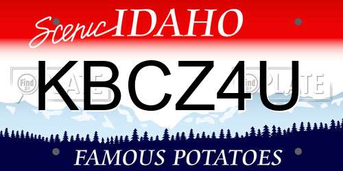 KBCZ4U Idaho License Plate