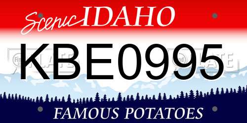 KBE0995 Idaho License Plate