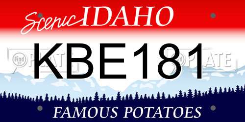 KBE181 Idaho License Plate