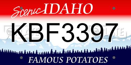 KBF3397 Idaho License Plate