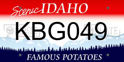 KBG049 Idaho License Plate
