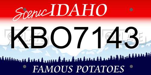 KBO7143 Idaho License Plate