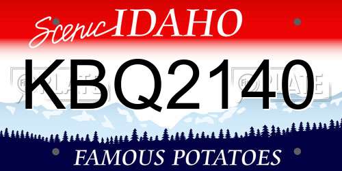 KBQ2140 Idaho License Plate