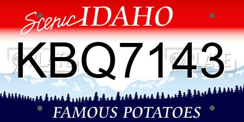 KBQ7143 Idaho License Plate