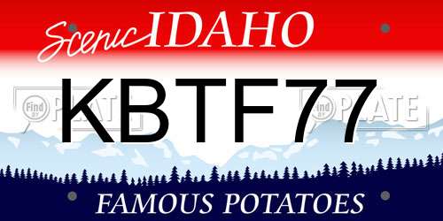 KBTF77 Idaho License Plate