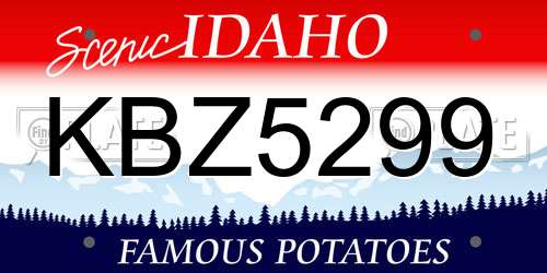 KBZ5299 Idaho License Plate