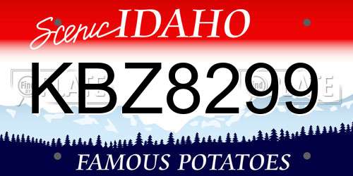 KBZ8299 Idaho License Plate