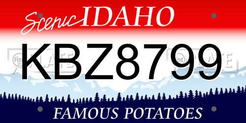KBZ8799 Idaho License Plate