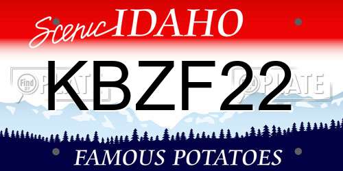 KBZF22 Idaho License Plate
