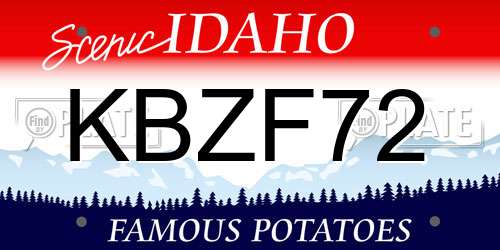 KBZF72 Idaho License Plate