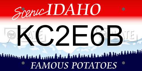 KC2E6B Idaho License Plate