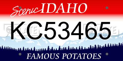 KC53465 Idaho License Plate