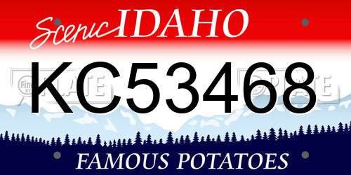 KC53468 Idaho License Plate