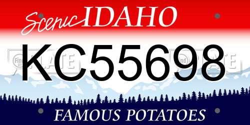 KC55698 Idaho License Plate