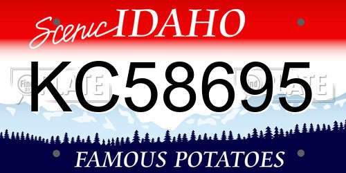 KC58695 Idaho License Plate