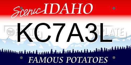 KC7A3L Idaho License Plate