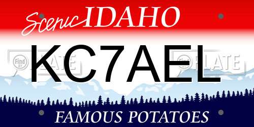 KC7AEL Idaho License Plate