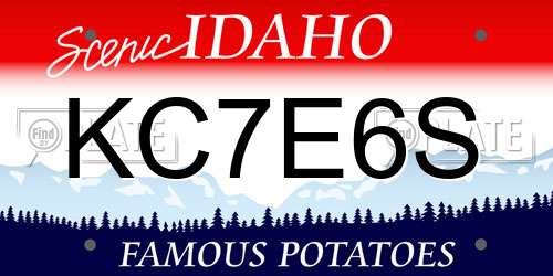 KC7E6S Idaho License Plate
