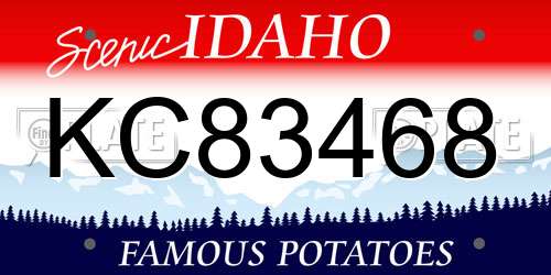 KC83468 Idaho License Plate