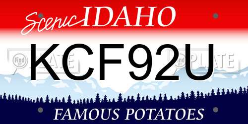 KCF92U Idaho License Plate