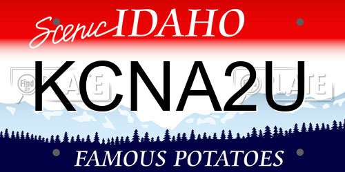 KCNA2U Idaho License Plate