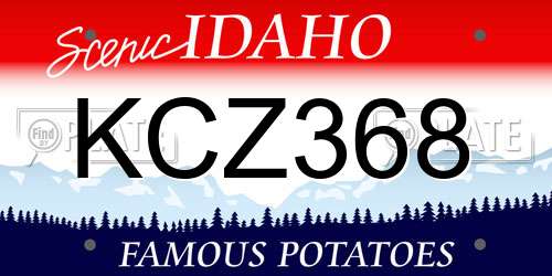 KCZ368 Idaho License Plate