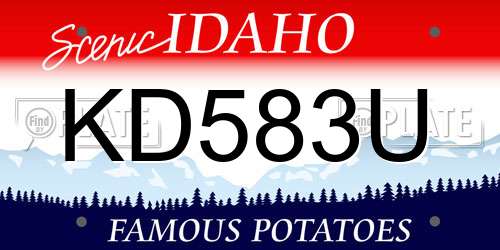 KD583U Idaho License Plate