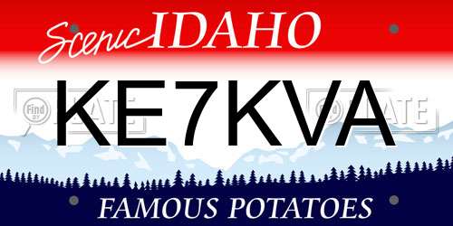 KE7KVA Idaho License Plate
