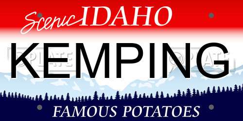KEMPING Idaho License Plate