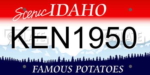 KEN1950 Idaho License Plate