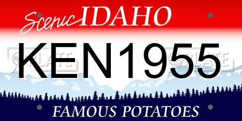 KEN1955 Idaho License Plate