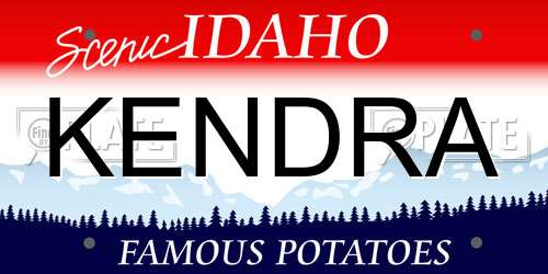KENDRA Idaho License Plate