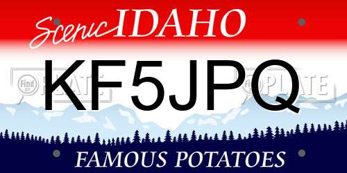KF5JPQ Idaho License Plate