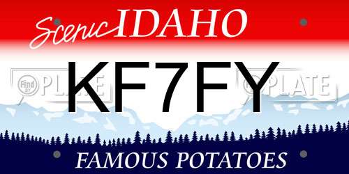 KF7FY Idaho License Plate