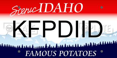 KFPDIID Idaho License Plate