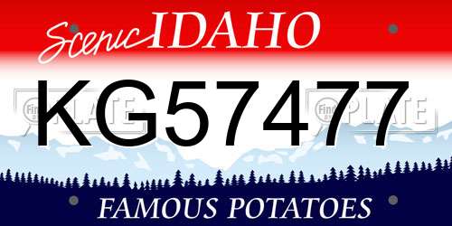 KG57477 Idaho License Plate