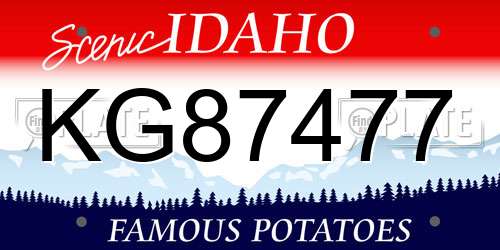 KG87477 Idaho License Plate