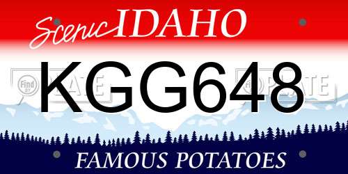 KGG648 Idaho License Plate